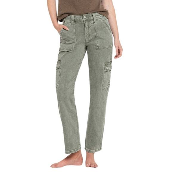 VERVET BY FLYING MONKEY Denim - VERVET by Flying Monkey High Rise Cargo Straight Jeans - V3376AG - Size 24